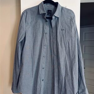 Armani Exchange Men's Patterned Gray Shirt